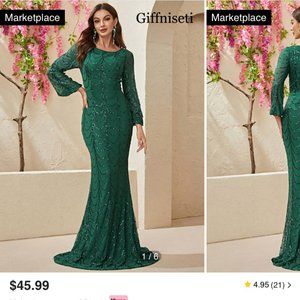 Shein - Giffniseti Mermaid Hem Sequin Formal Dress